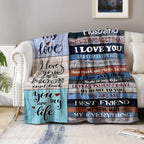 1pc Gift For Husband Throw Blanket, Fleece Blanket For Man's Birthday Gift, Anniversary Romantic Gift, Wife's Husband Gift, Flannel Lightweight Soft Blanket, For My Husband's Bed Sofa Lootquake LLC
