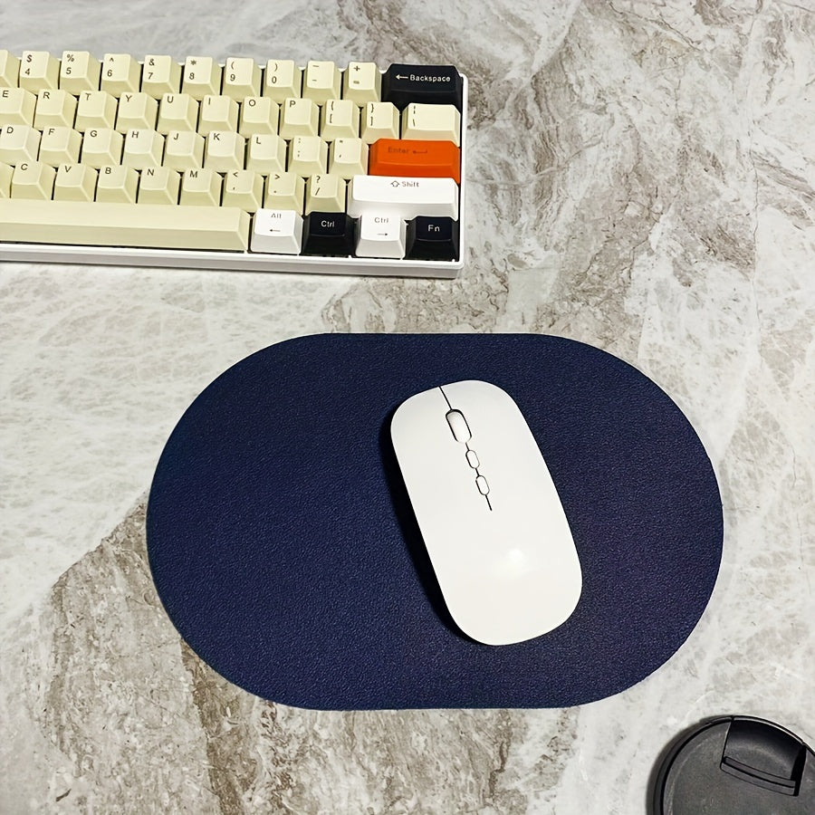 [Small Solid Color Mouse Pad] Oval Small Mouse Pad Single-sided Solid Color Universal Non-slip Pad Mouse Pad Suitable For Laptop Office Faux Leather Gaming Mouse Pad Lootquake LLC