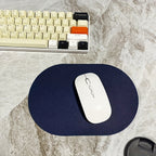 [Small Solid Color Mouse Pad] Oval Small Mouse Pad Single-sided Solid Color Universal Non-slip Pad Mouse Pad Suitable For Laptop Office Faux Leather Gaming Mouse Pad Lootquake LLC
