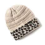 Beanie Women's Warm Leopard Print Knitted Hat Winter Pi-Mart