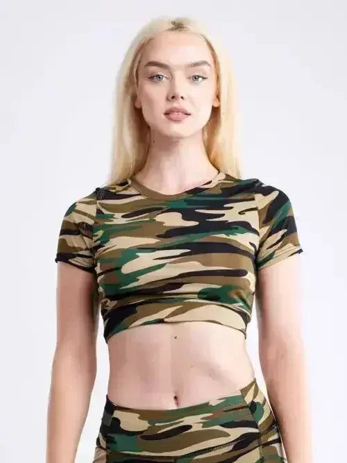 Women's Lightweight Short-Sleeve Crop Top - Workout & Casual - SJB-DIAMOND ELITES