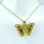 Crystal Glass Butterfly Necklace Pi-Mart
