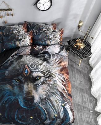 3D Digital Printing Wolf Tribe Warrior Duvet Cover Set Pi-Mart