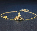 Cute Bee 925 Sterling Silver Bracelet Woman Love Gemstones Jewelry 14K Gold Plated Designer Jewelry - SJB-DIAMOND ELITES