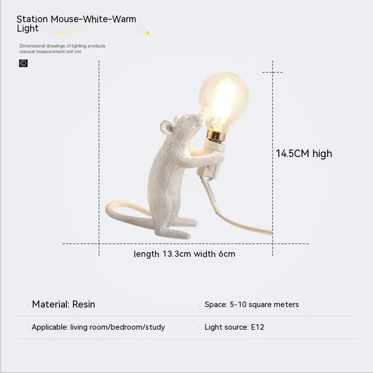 Resin Animal Mini Mouse Decorative Lamp