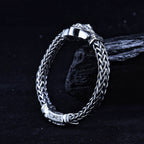 S925 Sterling Silver Vintage Hand-woven Domineering Lion Bracelet Ethnic Style Pi-Mart