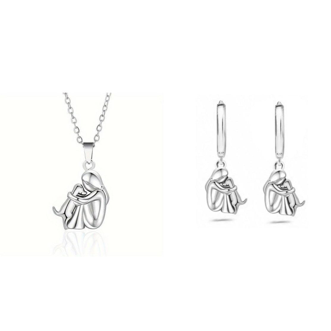 Fashion Little Girl And Dog Hug Necklace Pi-Mart
