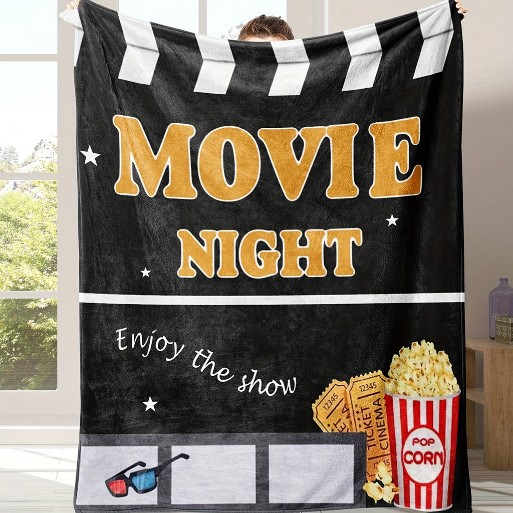 1pc Soft and Skin-Friendly Flannel Blanket for Movie Night - Multifunctional Gift Blanket for Wives, Husbands, Daughters, and Sons - Sofa Throw Blanket for Cozy Naps and Snuggles