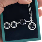 4Ct D Color Moissanite 925 Sterling Jewelry Set Ring Necklace Earrings BandsCo Straps