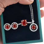 4Ct D Color Moissanite 925 Sterling Jewelry Set Ring Necklace Earrings BandsCo Straps