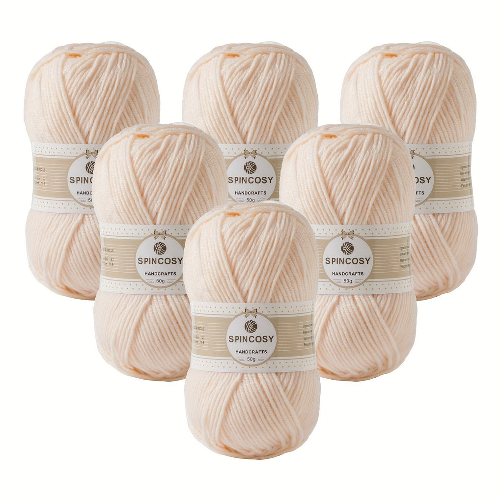 6pcs 4 Layers Hand-woven Crochet Yarn, Soft And Comfortable, 100% Acrylic Yarn, Suitable For DIY Crocheting And Knitting Scarf, Sweater, Shawl, Blanket, 1.76oz/pc