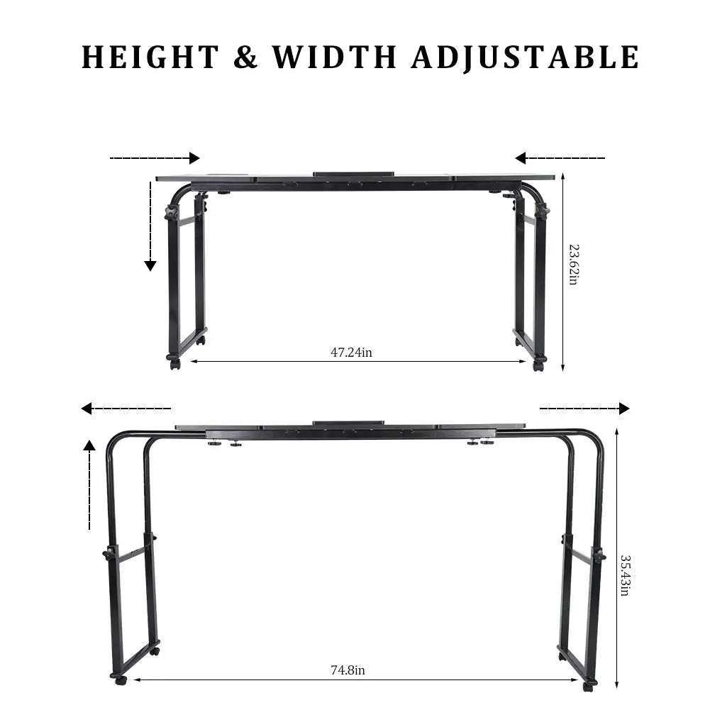 Adjustable Laptop Cart Mobile Computer Desk Overbed Writing Table with Wheels 02# - SJB-DIAMOND ELITES