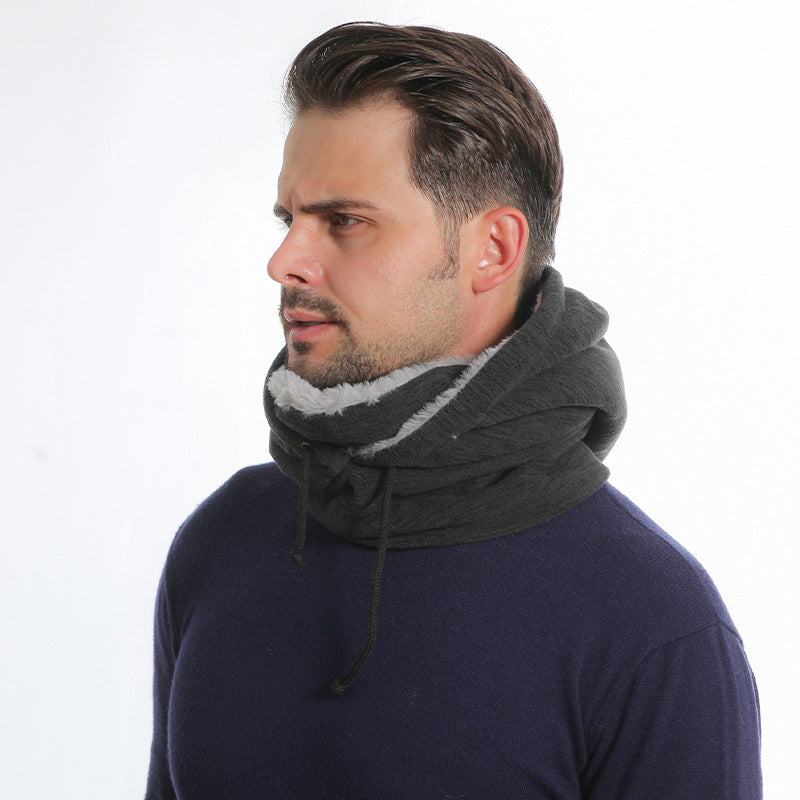 2-in-1 Hat Winter Scarf Windproof And Cold-proof Thickened Warm Cycling Riding Pullover Caps For Women Men Pi-Mart