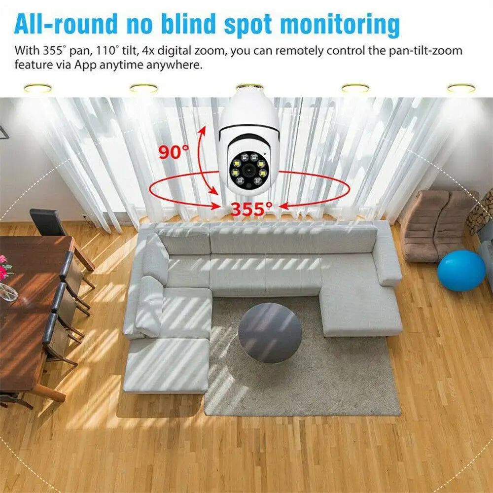 IR E27 Light Bulb Camera 1080P HD Wireless Wifi Smart Home Security Camera - SJB-DIAMOND ELITES