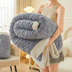 1pc Double-Sided Fleece Bed Blanket, Autumn And Winter Thickened Sofa Blanket, Air Conditioning Blanket, Suitable For All Seasons, Christmas present Lootquake LLC