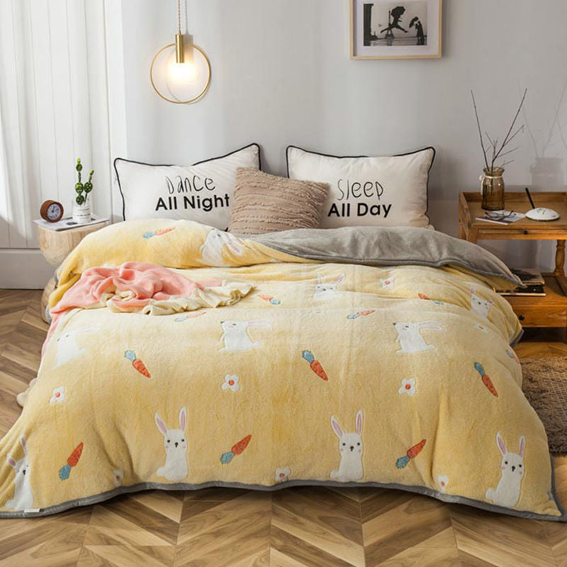 Plush Thick Snowflake Duvet Cover Single Piece Flannel Pi-Mart