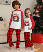 Parent-Child Clothes Set Long Sleeve T-Shirt Plaid Pants Family Matching Pajamas Pi-Mart