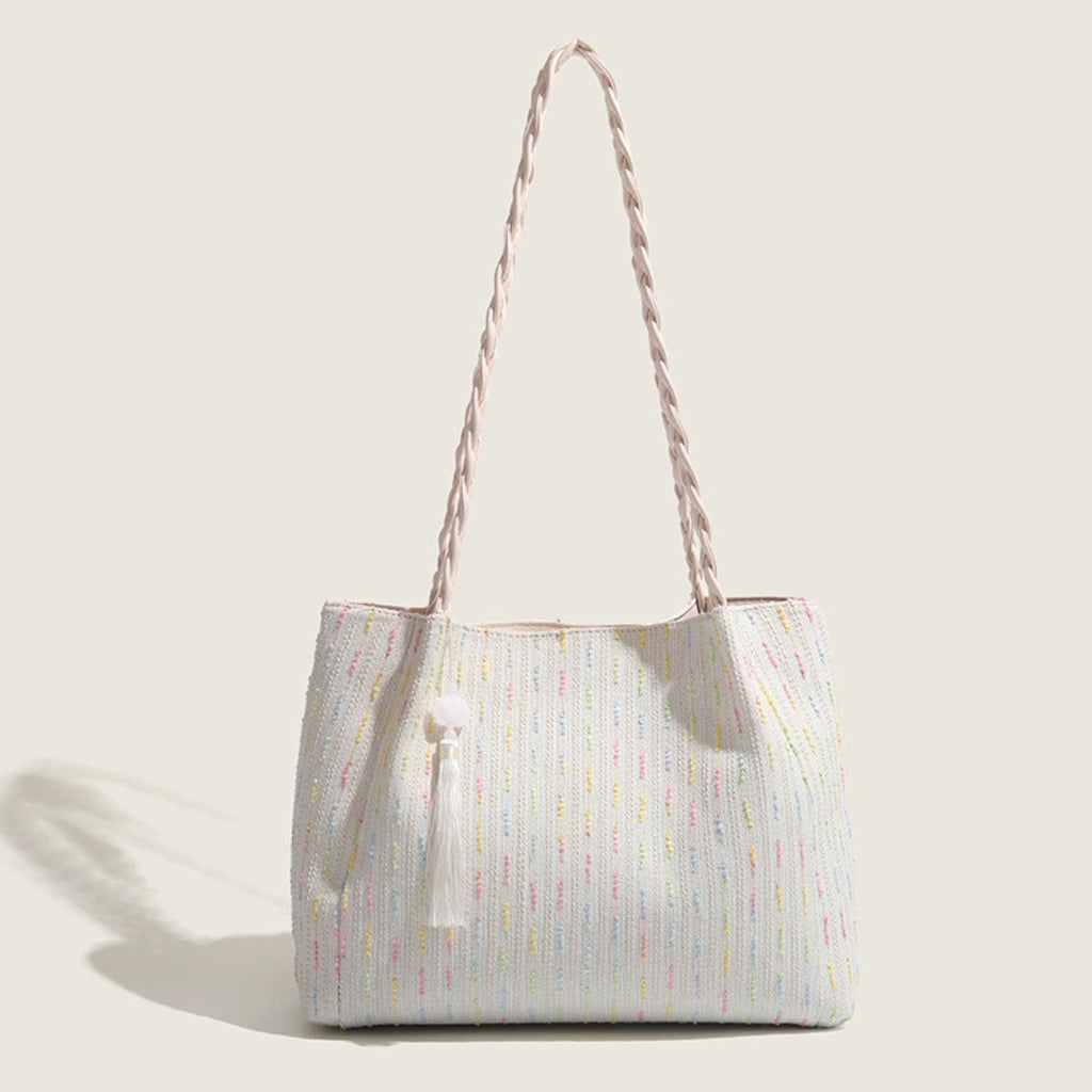 Knitted tote bag, women hobo bag, women's large capacity shoulder bag, commuter underarm canvas bag women - SJB-DIAMOND ELITES