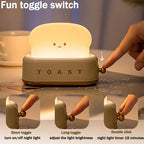 Creative LED Bread Maker Night Light USB Charging Dimming Toast Lamp Bedroom Children Timing Sleeping Lamps Funny Light Pi-Mart