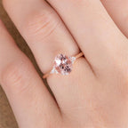 Oval Zircon Ring Female European And American Pi-Mart