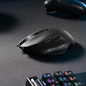 Redragon M656 Gainer Wireless Gaming Mouse, 4000 DPI 2.4Ghz Wireless Gamer Mouse w/ 5 DPI Levels, 7 Macro Buttons, Red LED Backl Lootquake LLC