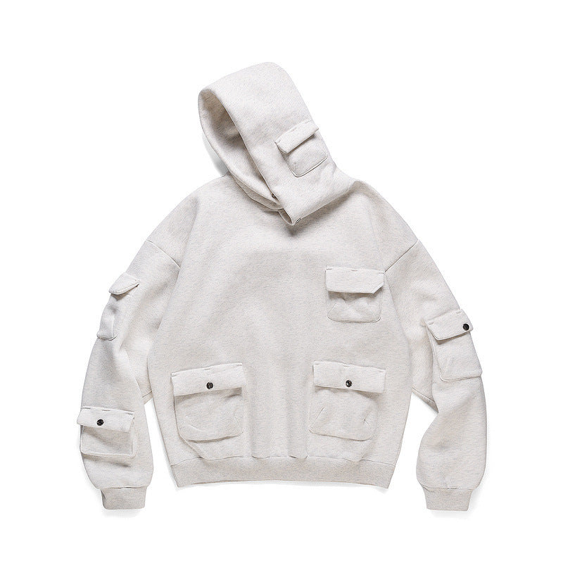 Heavyweight Multi-pocket Sweatshirt Oversize Hoodie Pi-Mart