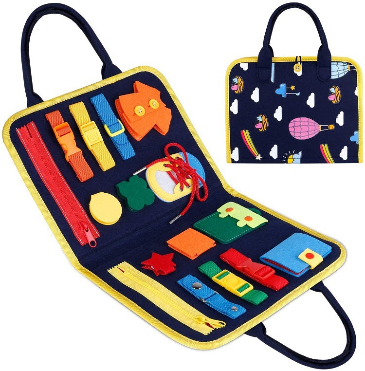 New Busy Book Children's Busy Board Dressing And Buttoning Learning Baby Early Education Preschool Sensory Learning Toy Pi-Mart