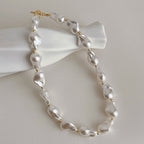 Baroque Pearl Buckle Necklace Pi-Mart