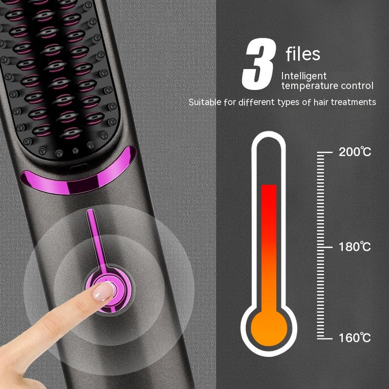 Wireless Straight Comb USB Charging Hairdressing Comb Rolls Pi-Mart