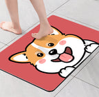 West Highland Corgi Teddy Diatoms Mud Absorbent Non-slip Floor Mat Pi-Mart
