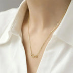 18K Gold Lock Necklace - Octagonal Gemstone Pendant - Adjustable Chain