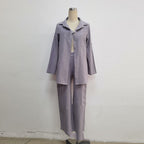 Women's Long-sleeved Cardigan Top Pants Two-piece Suit Pi-Mart