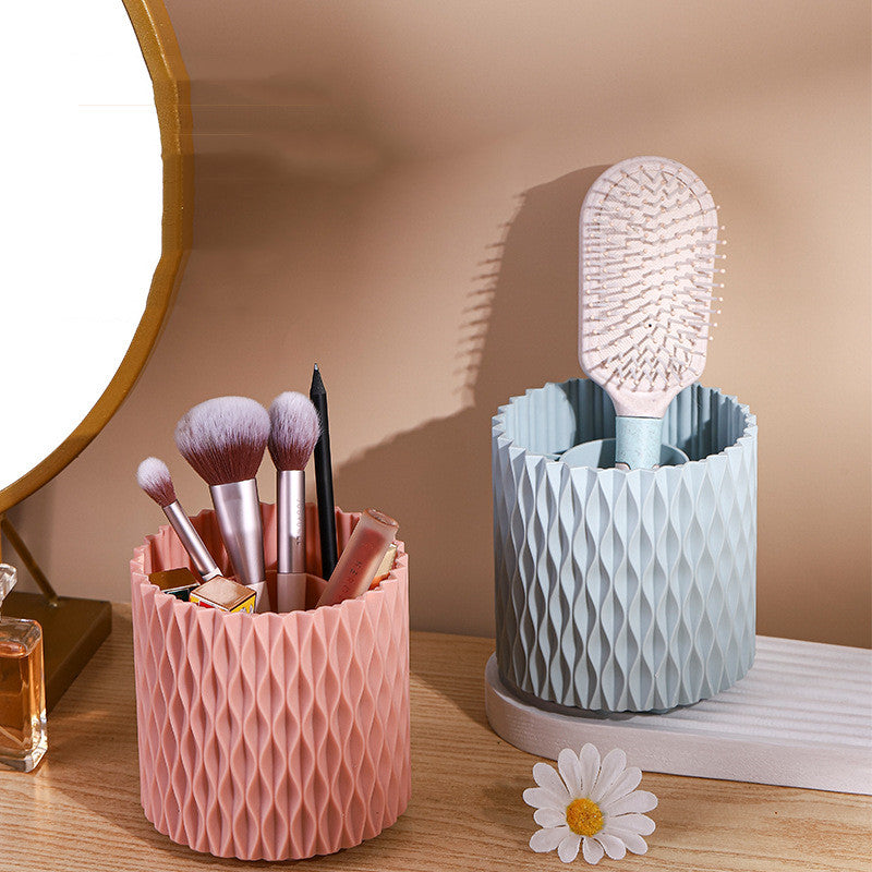 360 Rotating Large Capacity Makeup Brush Portable Storage Box