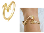 Goth Hand Hug Bracelet For Women Men Cuff Bangle Adjustable Lover Couple Bracelets Pi-Mart