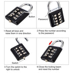 Mechanical 8-digit Key Lock Password Lock Padlock Pi-Mart
