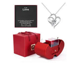 Fashion Jewelry Box Red Apple Christmas Gift Necklace Eternal Rose For Girl Mother's Day Valentine's Day Gifts With Artificial Flower Rose Flower Jewelry Box Lootquake LLC