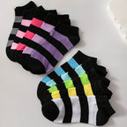 20/40 Pairs Heart Print Socks, Valentine's Day Candy Colored Ankle Socks, Women's Stockings & Hosiery Lootquake LLC