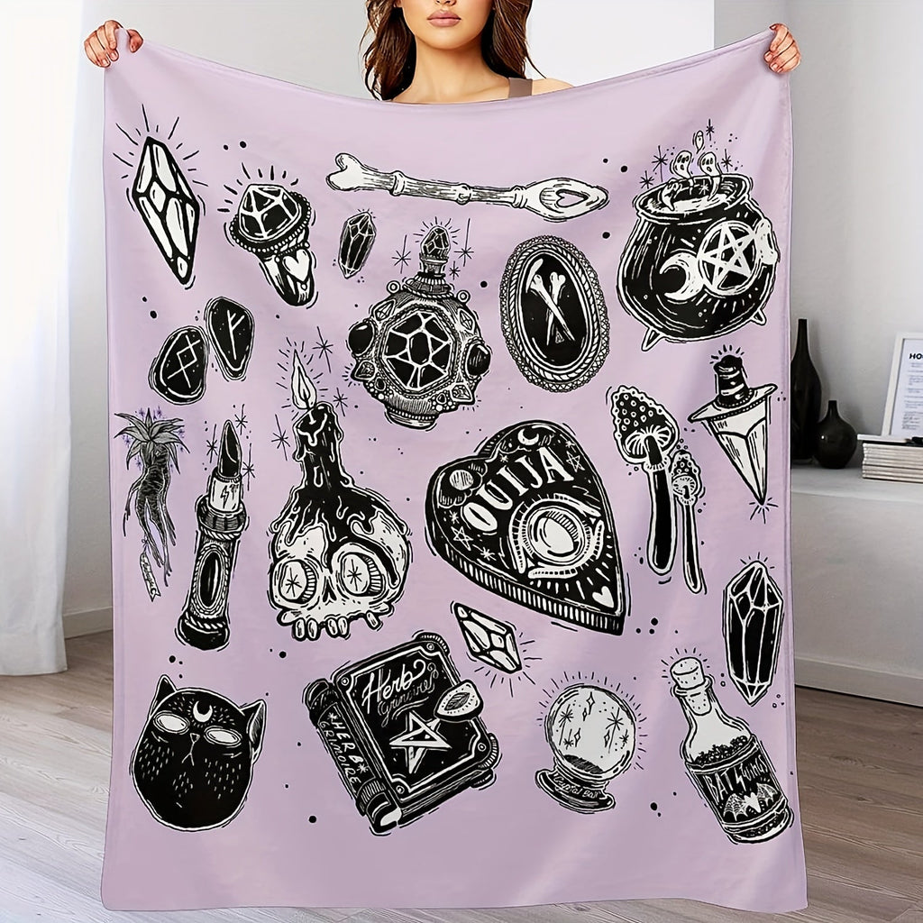 1pc Witch Gothic Blanket Lightweight Flannel Lootquake LLC