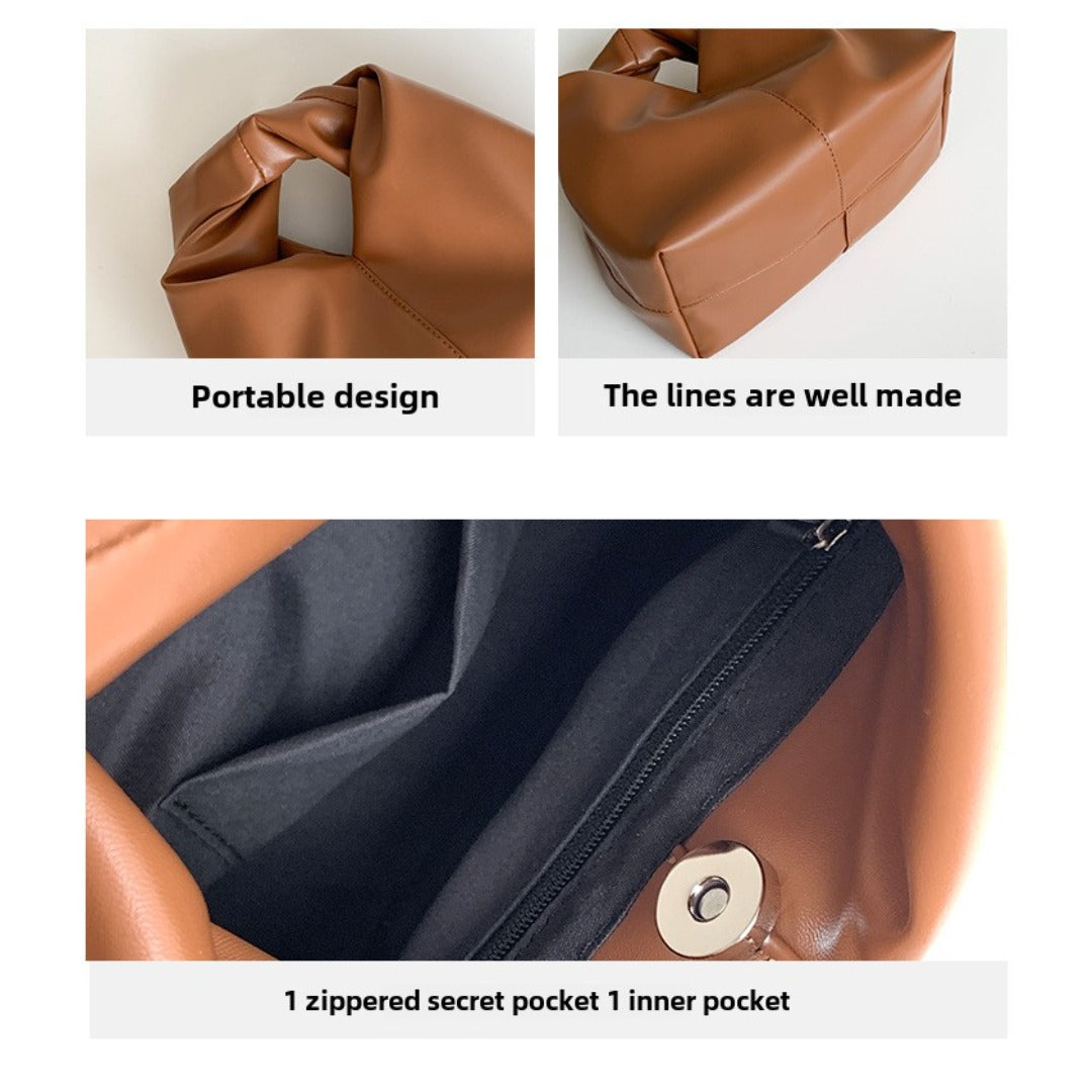Summer cloud bag, women's armpit bag, Tote handbag small, pleated soft leather tote bag - SJB-DIAMOND ELITES