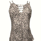 Ladies' Fashionable Casual Solid Color Printed Polka Dot Vest Top - SJB-DIAMOND ELITES