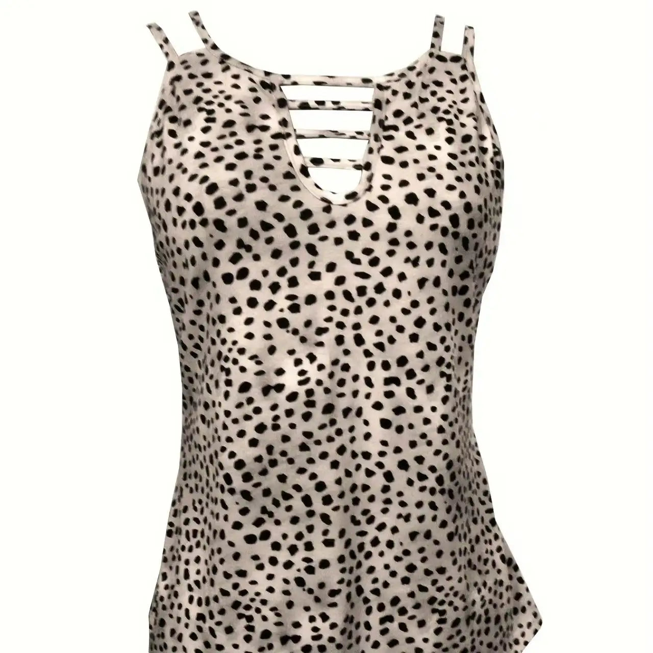 Ladies' Fashionable Casual Solid Color Printed Polka Dot Vest Top - SJB-DIAMOND ELITES