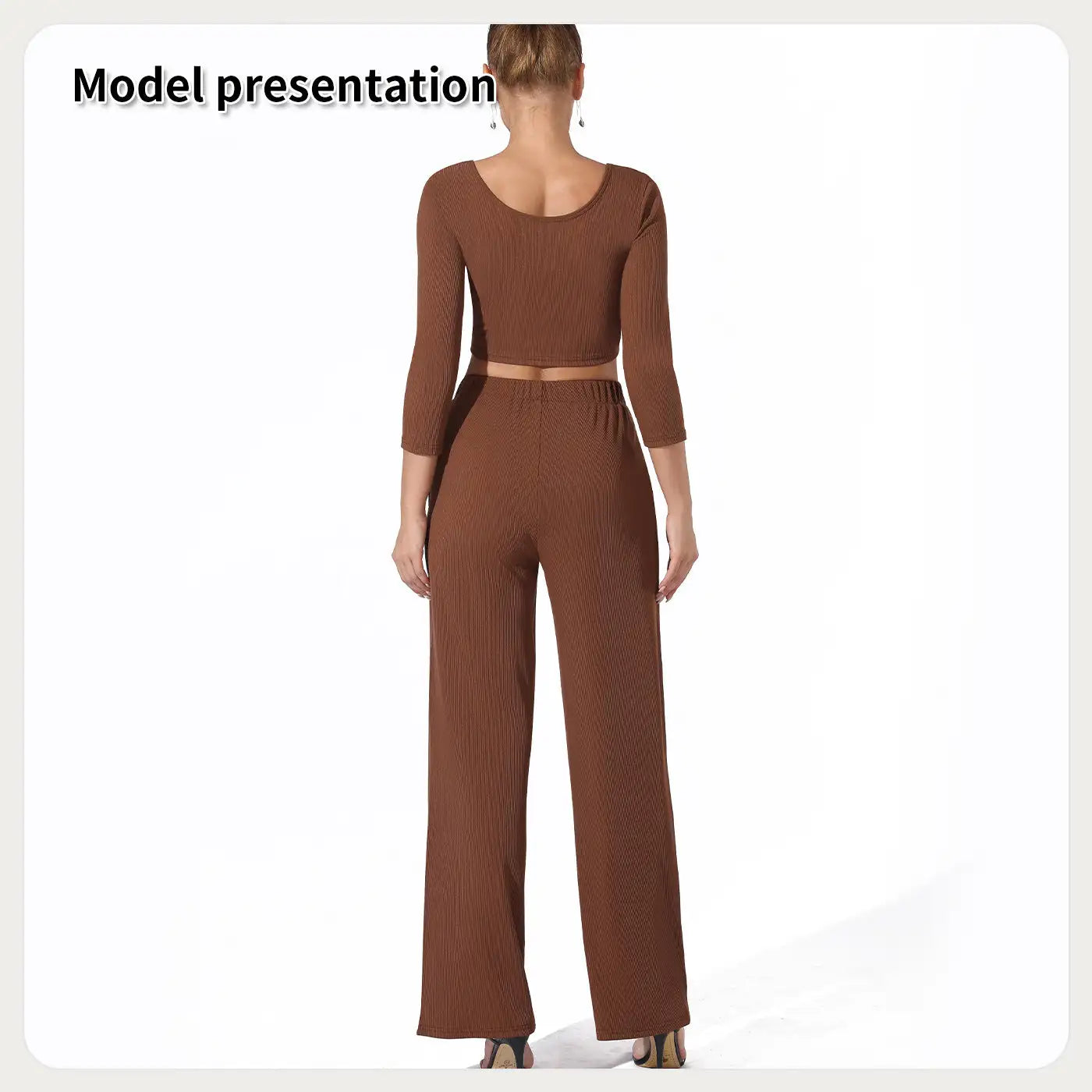 Women's Fashion Simple Solid Color Top Pants Set - SJB-DIAMOND ELITES