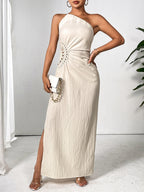One Shoulder Sleeveless Maxi Dress Elegant & Sophisticated Evening Wear Women Luxury Party Dress