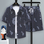 Men's Short-sleeved Suit Youth Student Leisure Sports Cool Shorts Two-piece Set Lootquake LLC