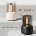 Atmosphere Light Humidifier Candlelight Aroma Diffuser Portable 120ml Electric USB Air Humidifier Cool Mist Maker Fogger 8-12 Hours With LED Night Light Pi-Mart