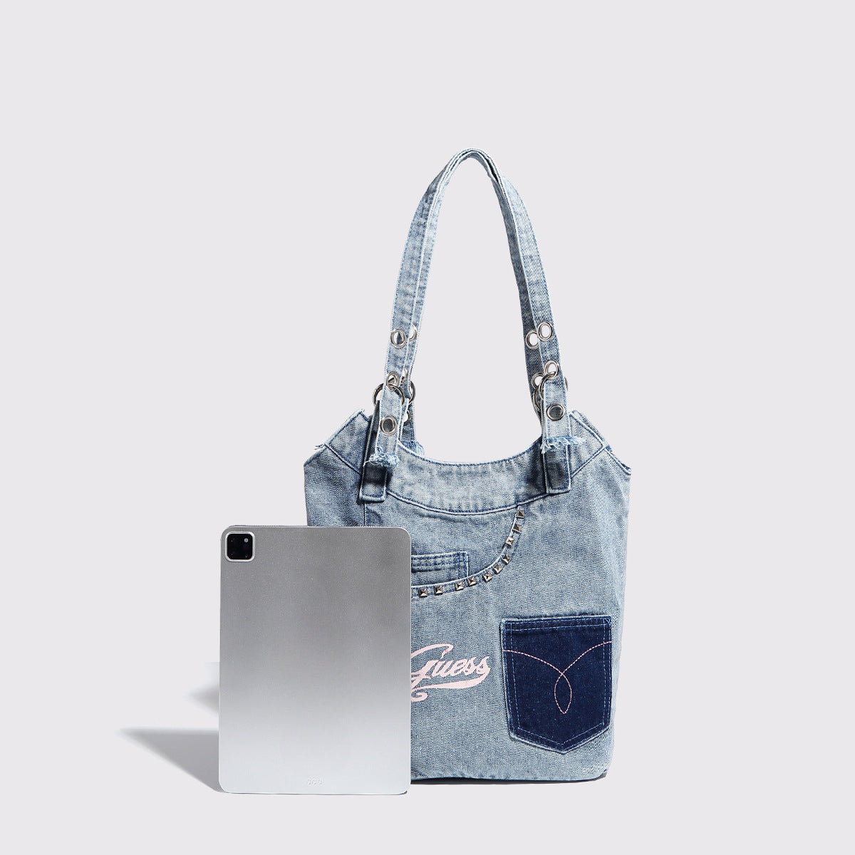 Washed denim underarm bag, Spice girl sweet cool retro hobo bag, fashionable splicing shoulder bag, versatile hobo women's bag - SJB-DIAMOND ELITES