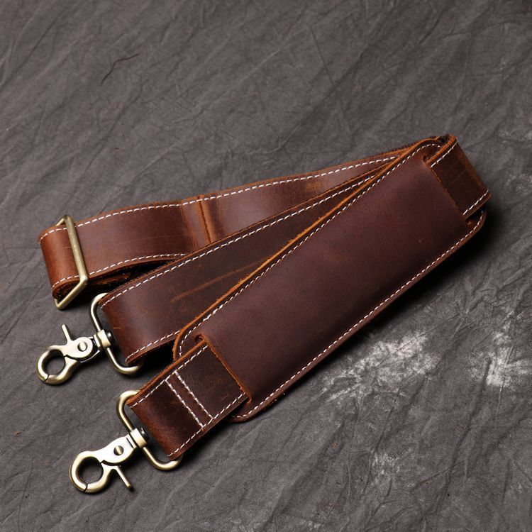 Men's Leather Hand Travel One Shoulder Crossbody Duffel Bag Pi-Mart
