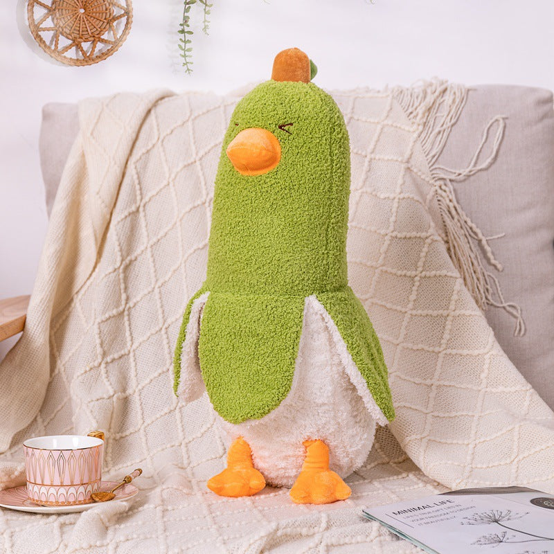 Cartoon Fruit Banana Avocado Big White Goose Doll Toy Pi-Mart