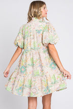 Floral Eyelet Lace Puff Sleeve Mini Summer Dress – Fluttering, Feminine and Playful Floral Eyelet Lace Mini Dress with Puff Sleeves