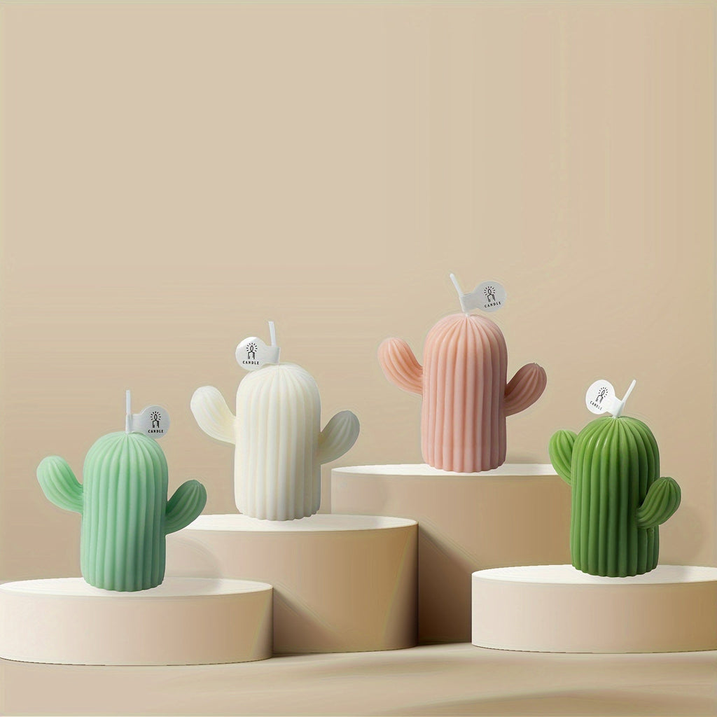 Rejuuv Cactus Shaped Scented Candle, Scented Candle For Wedding Holiday Decor, Handmade Soy Wax Aesthetic Candles For Women With Sage And Sea Salt Fragrance